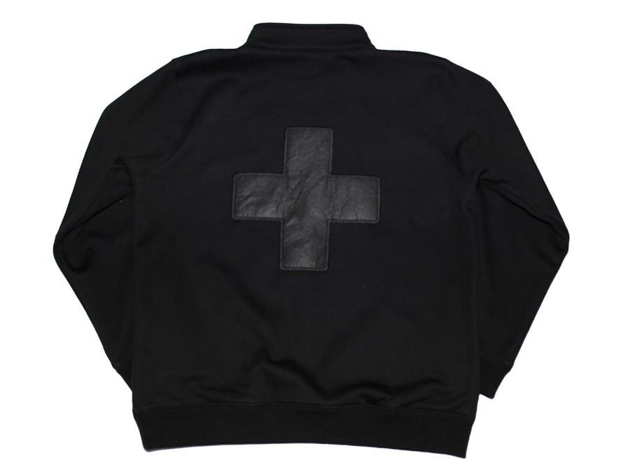 QUARTER ZIP SWEATSHIRT - BLACK/ BLACK