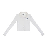 LONGSLEEVE BUTTON UP POLO - WHITE